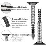 Schmales Uhrenarmband aus Metall mit Diamanten im Zugabschnitt, For Apple Watch 46mm / 49mm / 45mm / 44mm, For Apple Watch 42mm / 41mm / 40mm / 38mm – Bild 3