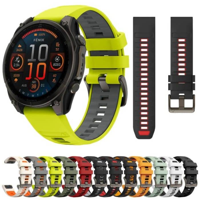 For Garmin 26mm Kalebol Two-color Silicone Strap, 26mm – Bild 2