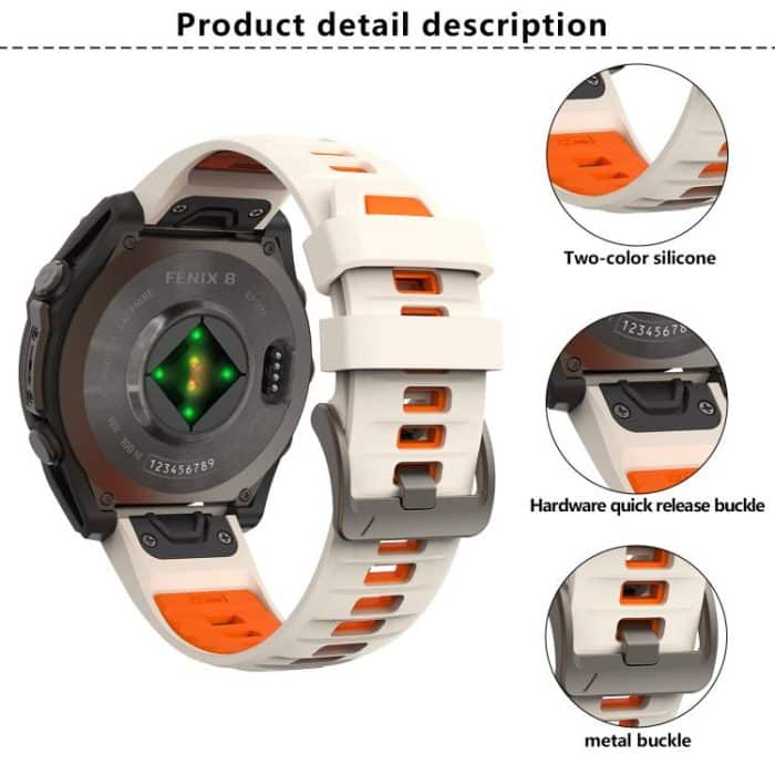 For Garmin 26mm Kalebol Two-color Silicone Strap, 26mm – Bild 3