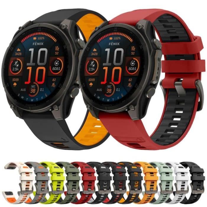 For Garmin 22mm Kalebol Two-color Silicone Strap, 22mm – Bild 2