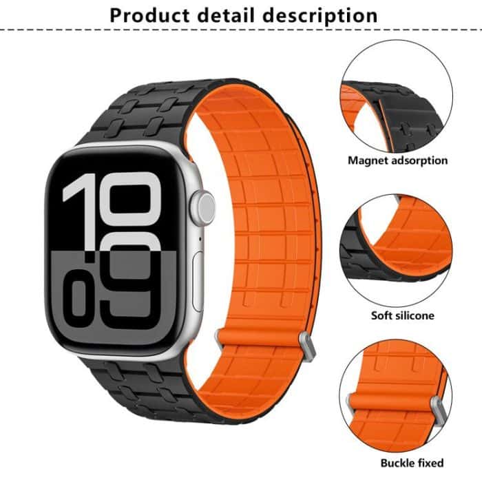 Kalebol Magnetic Silicone Watch Strap, For Apple Watch 46mm / 49mm / 45mm / 44mm, For Apple Watch 42mm / 41mm / 40mm / 38mm – Bild 3