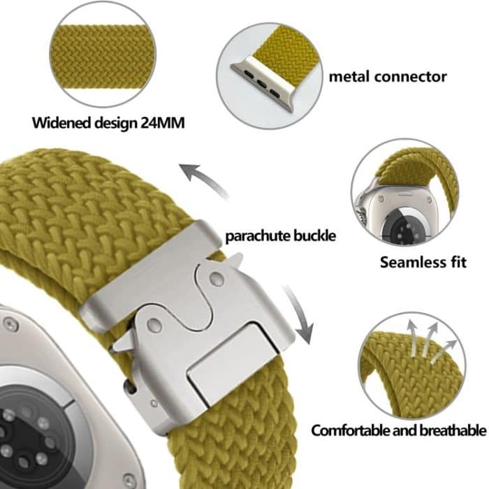 Kalebol Wide Umbrella Braided Strap, For Apple Watch 46mm / 49mm / 45mm / 44mm, For Apple Watch 42mm / 41mm / 40mm / 38mm – Bild 3