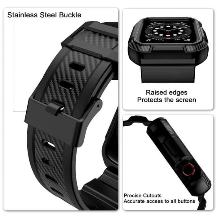 VIETAO Carbon Fiber Silicone Strap, For Apple Watch Ultra 2 / 1 49mm – Bild 5