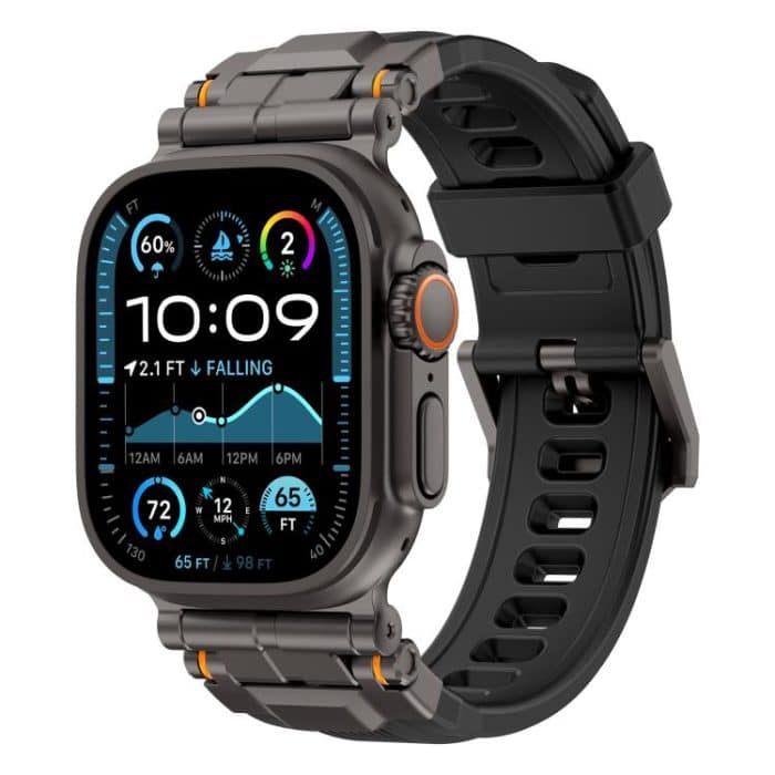 Alloy Connector Silicone Watch Strap, For Apple Watch 46mm / 49mm / 45mm / 44mm – Bild 1