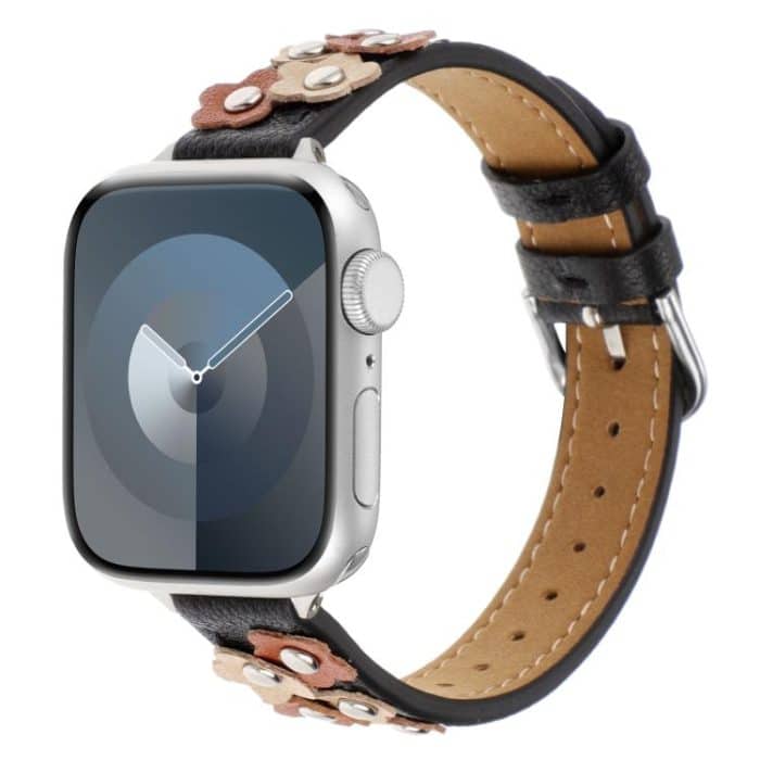 EDA007773001A.jpg Kalebol Studded Flower Leather Strap, For Apple Watch 46mm / 49mm / 45mm / 44mm, For Apple Watch 42mm / 41mm / 40mm / 38mm – Bild 1