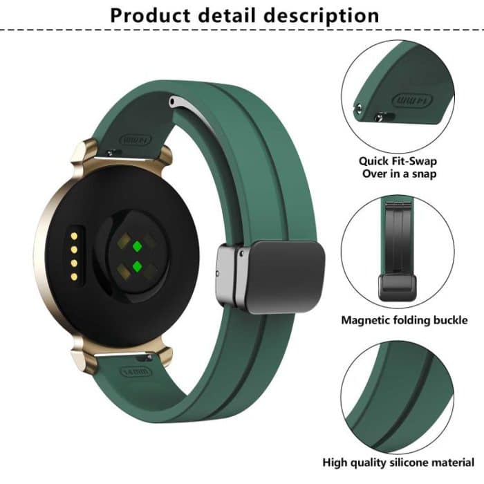 Kalebol Magnetic Buckle Silicone Strap, For Garmin Lily 2 14mm – Bild 3