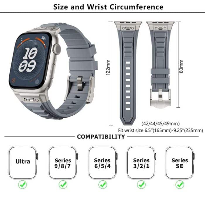 Kalebol High Stretch Silicone Armor Watch Band, For Apple Watch 46mm / 49mm / 45mm / 44mm – Bild 3