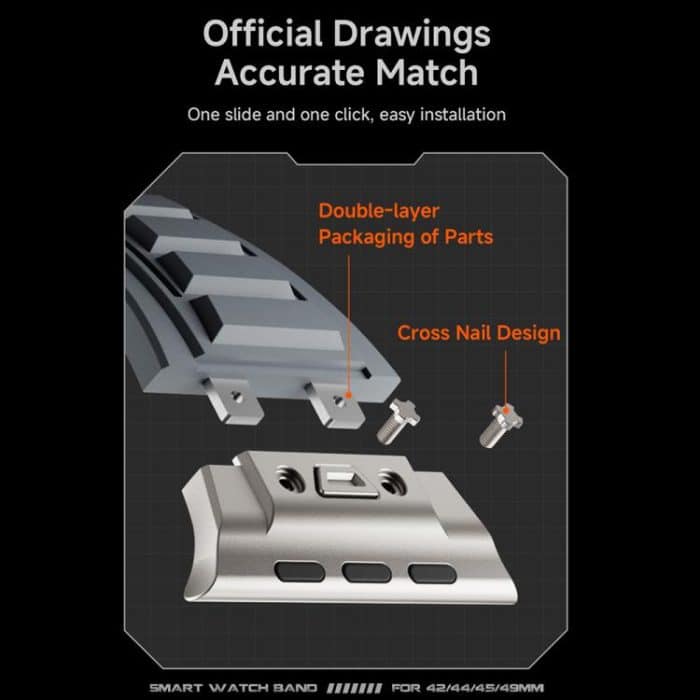 Kalebol High Stretch Silicone Armor Watch Band, For Apple Watch 46mm / 49mm / 45mm / 44mm – Bild 5