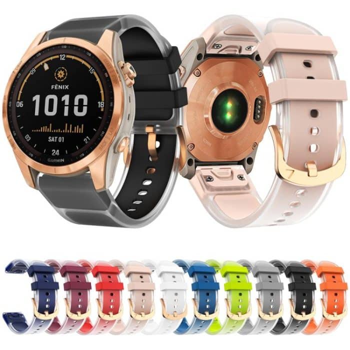 Kalebol Glacier Transparent Silicone Quick Release Watch Band, For Garmin Fenix 7S 20mm – Bild 2