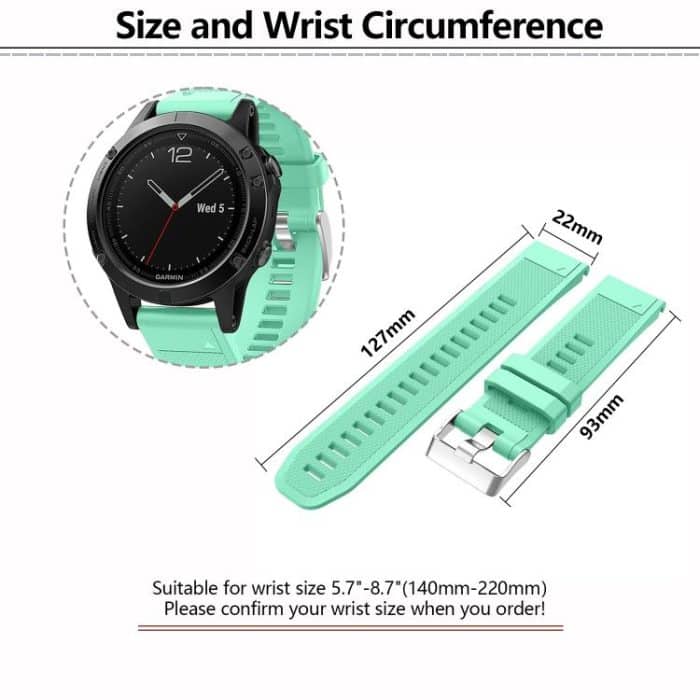 Kalebol 22mm Rhombus Texture Silicone Watch Band, For Garmin QuickFit – Bild 4