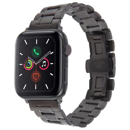 Butterfly Buckle New Five Beads Stainless Steel Watch Band, For Apple Watch 46mm / 49mm / 45mm / 44mm, For Apple Watch 42mm / 41mm / 40mm / 38mm
