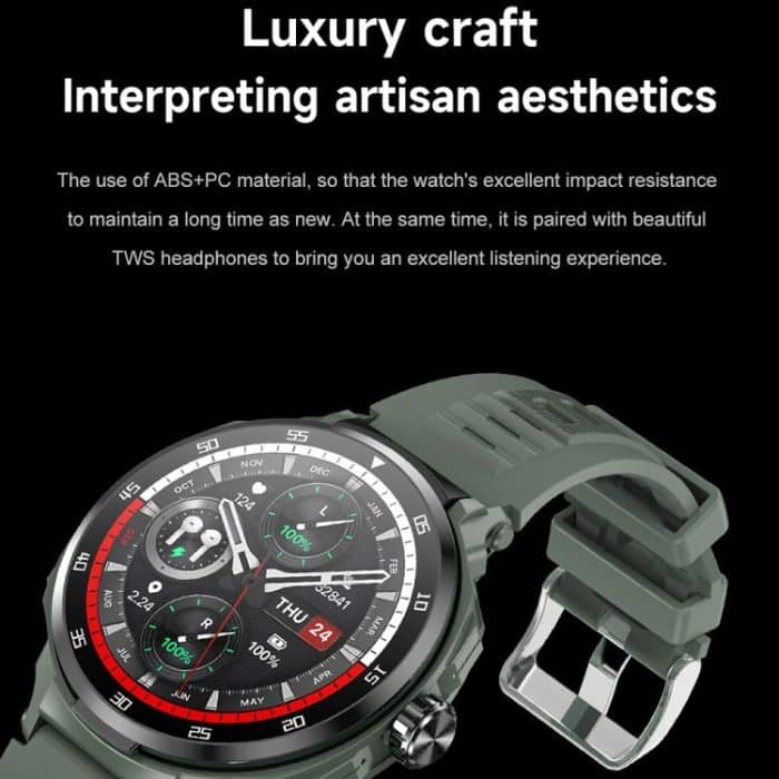 D11 1.46 inch 2 in 1 Bluetooth Earphone Smart Watch, Support Bluetooth Call / NFC / Heart Rate, D11 (Black), D11 (Green) – Bild 4