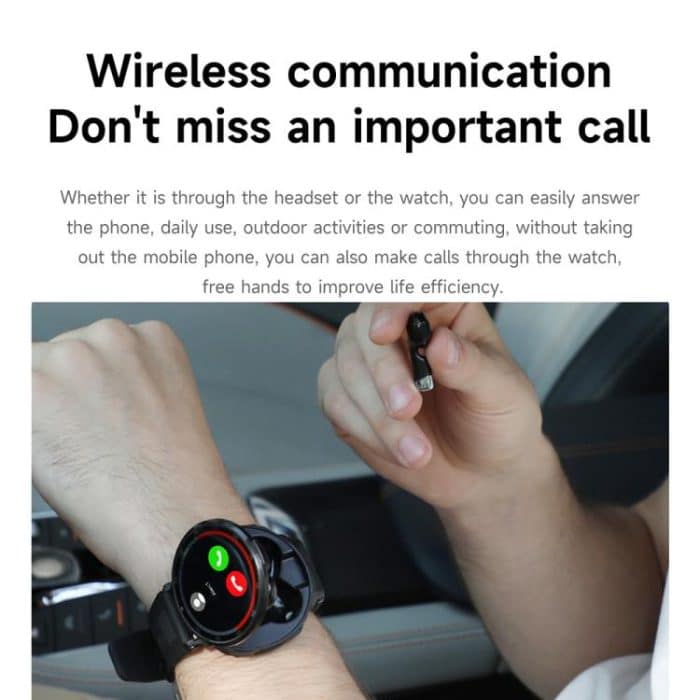 D11 1.46 inch 2 in 1 Bluetooth Earphone Smart Watch, Support Bluetooth Call / NFC / Heart Rate, D11 (Black), D11 (Green) – Bild 6