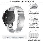 Kalebol Turtle Back Buckle Stainless Steel Watch Band, For Garmin QuickFit 20mm, For Garmin QuickFit 22mm, For Garmin QuickFit 26mm – Bild 3