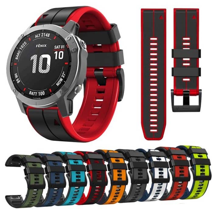 Kalebol Two-color Pin Silicone Watch Band, For Garmin QuickFit 22mm – Bild 2