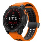 Kalebol Two-color Magnetic Silicone Watch Band, For Garmin QuickFit 26mm