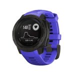 Kalebol Steel Buckle Silicone Watch Band, For Garmin Instinct 22mm