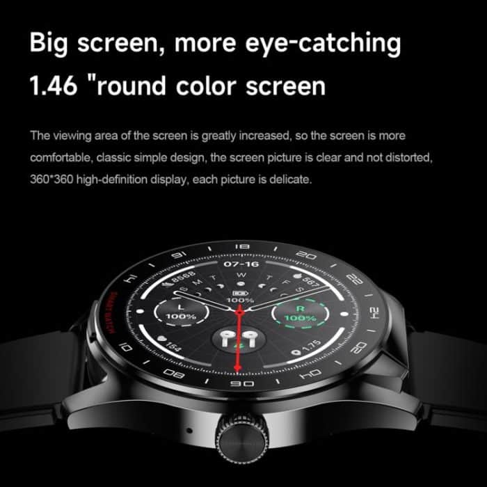 D9 1.46 inch 2 in 1 Bluetooth Earphone Smart Watch, Support Bluetooth Call / NFC / Heart Rate, D9 (Silver), D9 (Black) – Bild 4