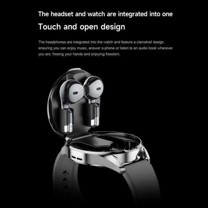 D9 1.46 inch 2 in 1 Bluetooth Earphone Smart Watch, Support Bluetooth Call / NFC / Heart Rate, D9 (Silver), D9 (Black) – Bild 5