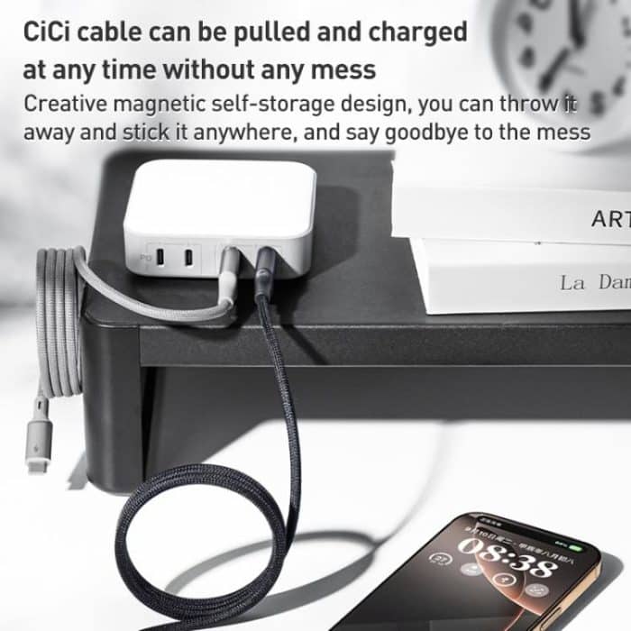 MOMAX DA60 66W USB to USB-C / Type-C Magnetic Braided Fast Charging Cable – Bild 3