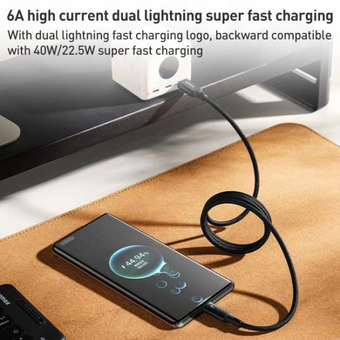 MOMAX DA60 66W USB to USB-C / Type-C Magnetic Braided Fast Charging Cable – Bild 4