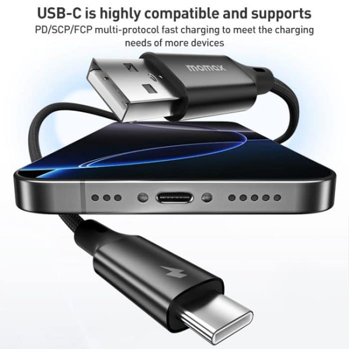 MOMAX DA60 66W USB to USB-C / Type-C Magnetic Braided Fast Charging Cable – Bild 5