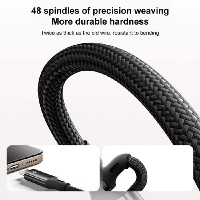 MOMAX DC85D Mag.Link 100W Type-C to Type-C 2 in 1 Magnetic Braided Data Cable, Length:1.5m – Bild 8