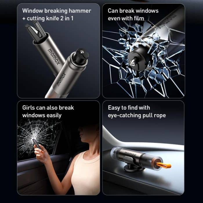 MOMAX CR11E 1-Move Portable 2 in 1 Car Seat Belt Cutter Emergency Safety Hammer – Bild 3