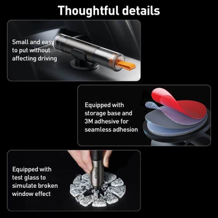 MOMAX CR11E 1-Move Portable 2 in 1 Car Seat Belt Cutter Emergency Safety Hammer – Bild 6
