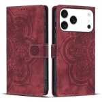 Mandala Embossed Retro Frosted Leather Phone Case, For iPhone 16e, For iPhone 16 Pro Max, For iPhone 16 Pro, For iPhone 16 Plus