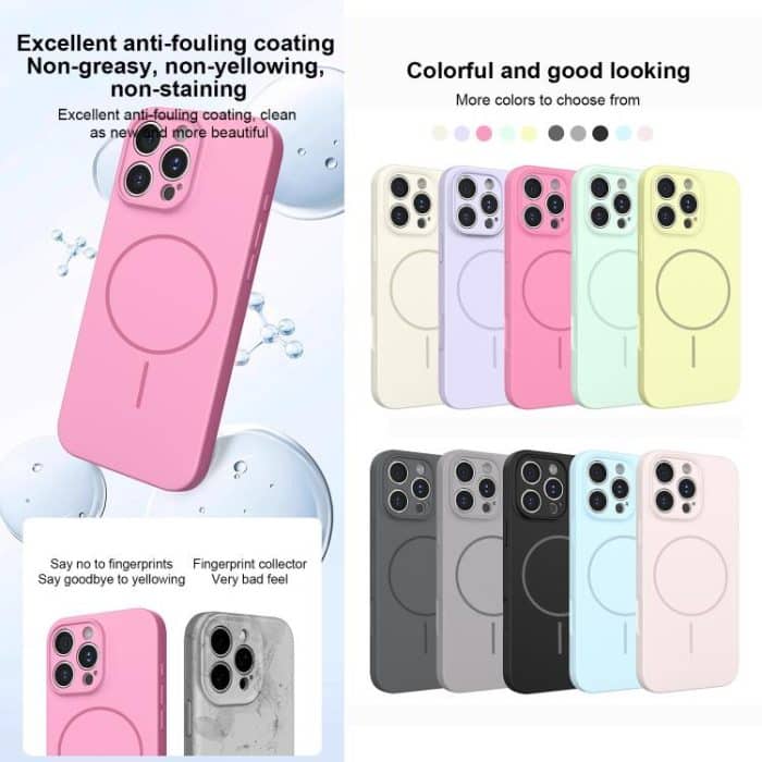 Thin Circle MagSafe Fine Hole Liquid Silicone Phone Case, For iPhone 16 Pro Max, For iPhone 16 Pro – Bild 7