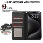 ABEEL Delicate Texture Splicing RFID Leather Phone Case, For iPhone 15 Pro Max, For iPhone 15 Pro, For iPhone 15 Plus, For iPhone 15 – Bild 4