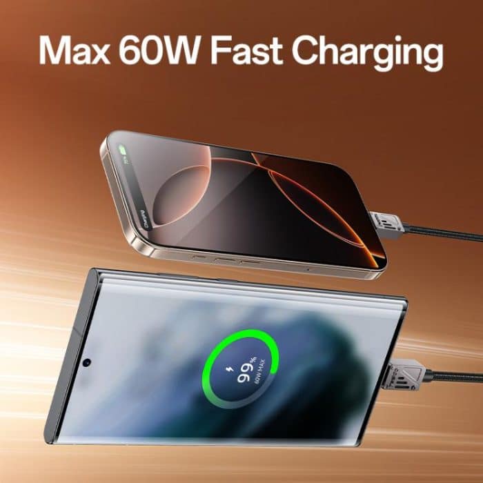 Yesido CA196 60W 3A USB-C / Type-C to Type-C Zinc Alloy Data Cable – Bild 4