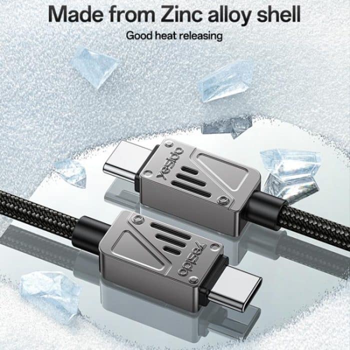 Yesido CA196 60W 3A USB-C / Type-C to Type-C Zinc Alloy Data Cable – Bild 9