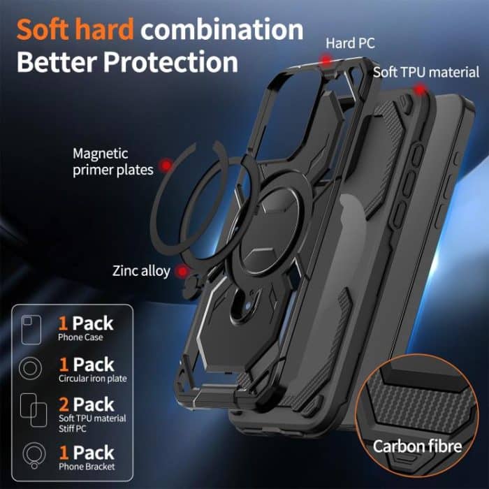 Cooling MagSafe Holder Phone Case, For iPhone 16 Plus, For iPhone 16, For iPhone 15 Pro Max – Bild 2