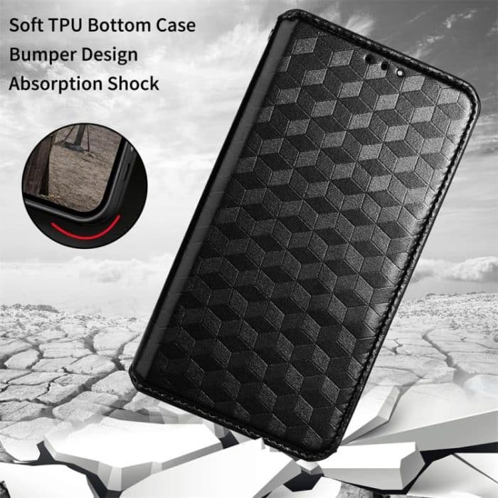 Cubic Grid Texture Flip Leather Phone Case, For iPhone 16, For iPhone 15 Pro Max, For iPhone 15 Pro, For iPhone 15 Plus – Bild 6