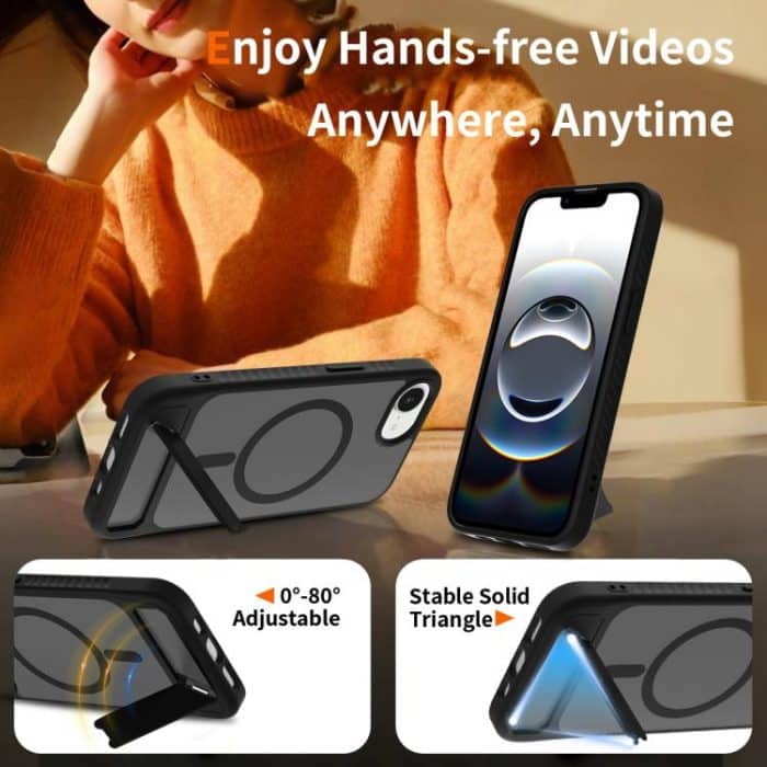 Frosted Holder PC Hybrid TPU MagSafe Phone Case, For iPhone 16e, For iPhone 16 Pro Max, For iPhone 16 Pro, For iPhone 16 Plus – Bild 5