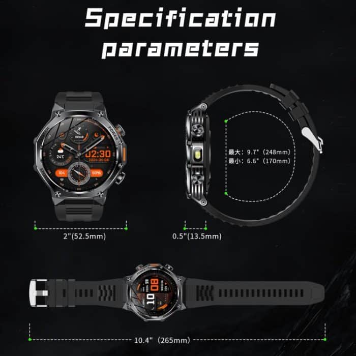 AK82 BT Call Smart Watch, Support Blood Oxygen / Blood Pressure / Heart Rate / Sports Health Monitoring Fitness Tracker – Bild 10