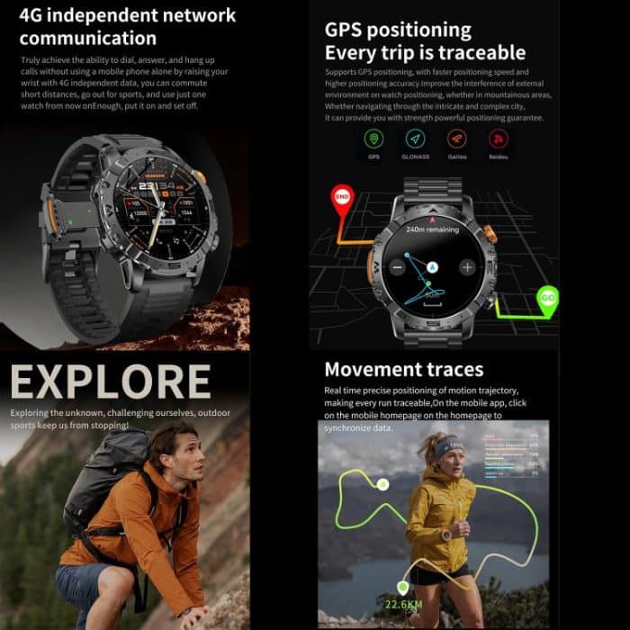 BH11 4G LTE Android 8.1 Smart Watch, 2GB+16GB, Unisoc 8541 Quad Core, Support Heart Rate / Blood Oxygen – Bild 5