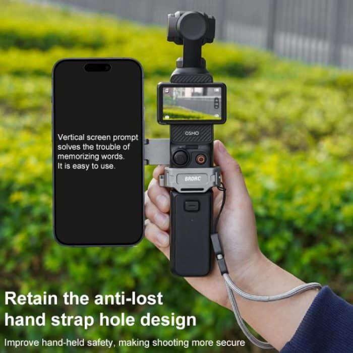 BRDRC Smartphone Teleprompter Ständer Desktop-Klemme Kaltschuh-Verlängerungshalterung, For DJI Osmo Pocket 3 – Bild 13