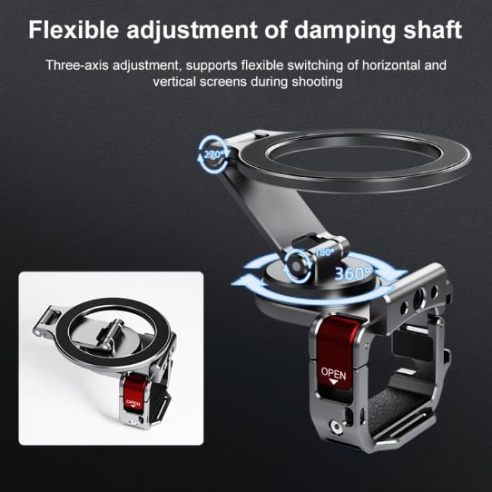 BRDRC Smartphone Teleprompter Ständer Desktop-Klemme Kaltschuh-Verlängerungshalterung, For DJI Osmo Pocket 3 – Bild 6