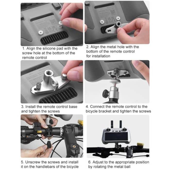 BRDRC Drone Remote Control Adapter Base Bicycle Holder, For DJI RC / RC 2 – Bild 13