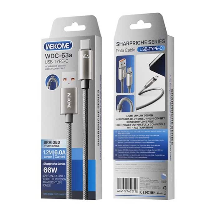 WK WDC-63a 66W USB to Type-C Fast Charging Data Cable, Length: 1.2m – Bild 5