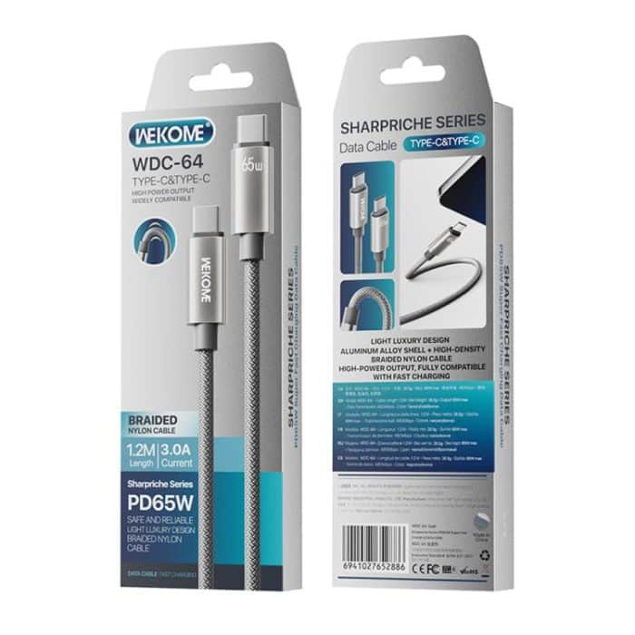 WK WDC-64 PD65W Type-C to Type-C Fast Charging Data Cable, Length: 1.2m – Bild 5