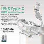 WK WDC-66 2 to 2 3A USB+Type-C to 8 Pin+Type-C Fast Charging Data Cable, Length: 1.2m – Bild 4