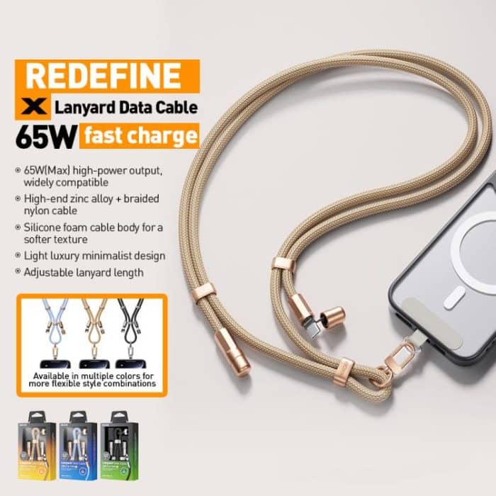 WK WDC-70 65W Type-C to Type-C Phone Lanyard Data Cable, Length: 1.6m – Bild 6