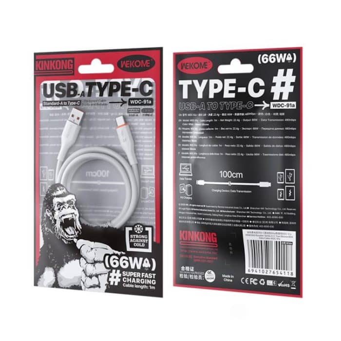 WK WDC-91a 66W USB to Type-C Silicone Data Cable, Length: 1m – Bild 5