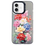 Flower Series Color Silver TPU Hybrid PC Phone Case, For iPhone 16 Pro