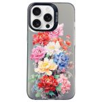 Flower Series Color Silver TPU Hybrid PC Phone Case, For iPhone 15 Pro