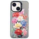Flower Series Color Silver TPU Hybrid PC Phone Case, For iPhone 15 Pro Max